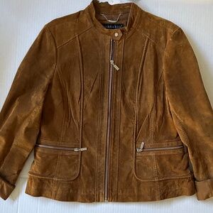 Bernardo Suede Satin-Lined Jacket - XL